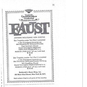 Faust Goldsmith Music Shop nyc Advertisement 1950s Vintage Print Ad TEAR